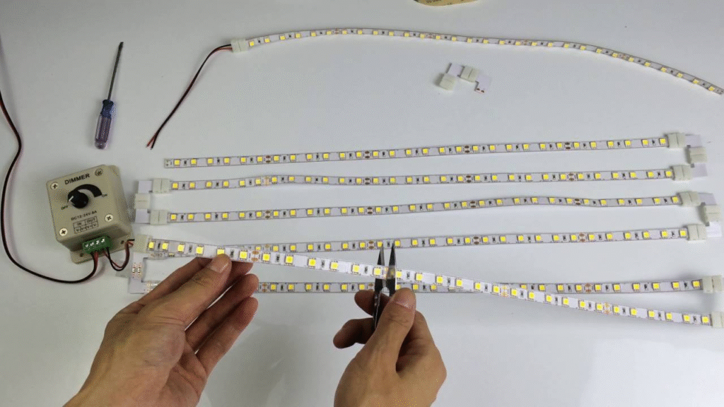 How to connect multiple led strips to one power source?